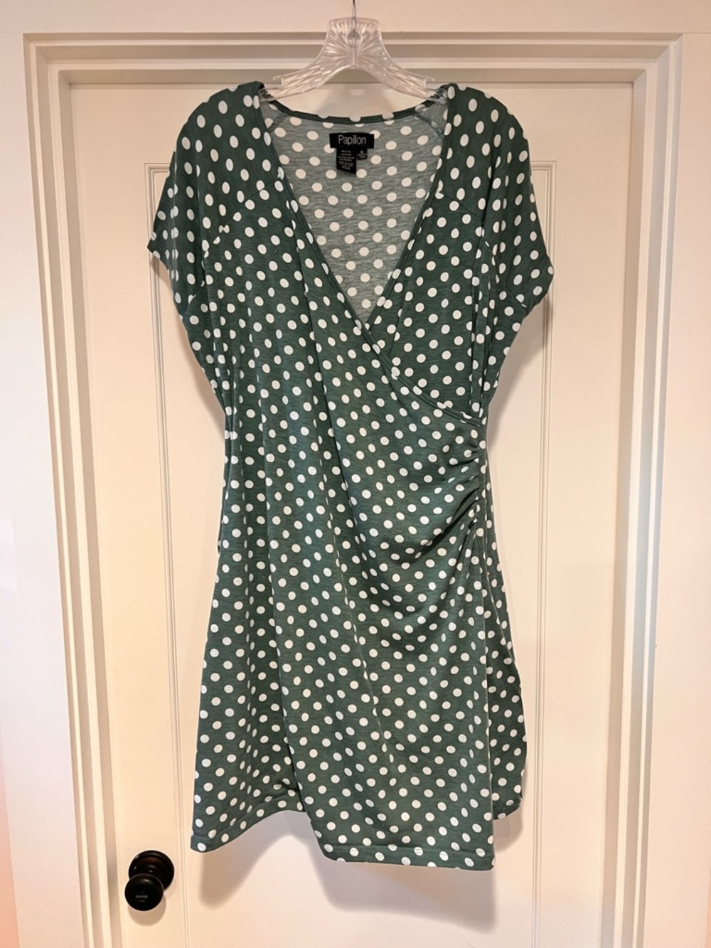 Papillon Green Polka Dot Wrap Dress XL